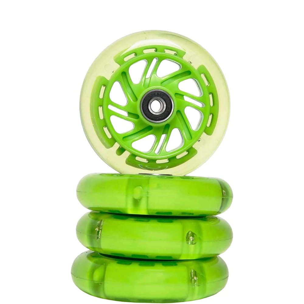 Freedare Scooter Wheels Green LED 100mm