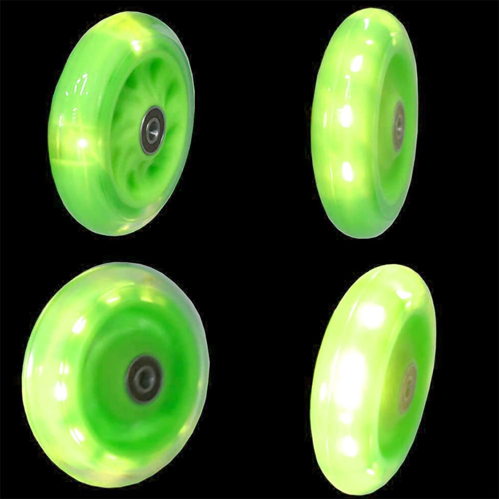 Freedare Scooter Wheels Green LED 100mm