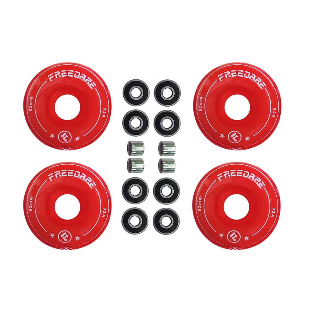 Freedare Skateboard Wheels Red 52mm/92A