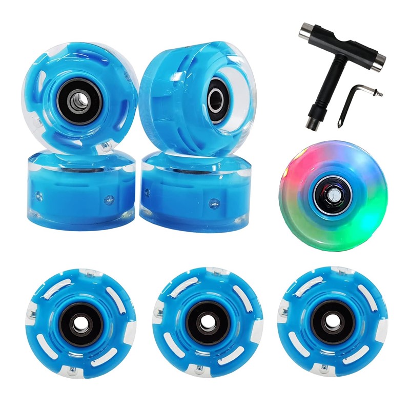 Freedare Roller Skate Wheels Blue LED 54mm/83A