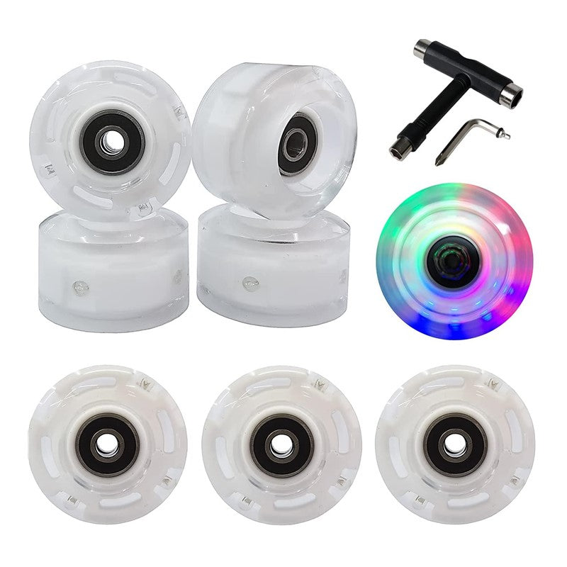 Freedare Roller Skate Wheels White LED 54mm/83A