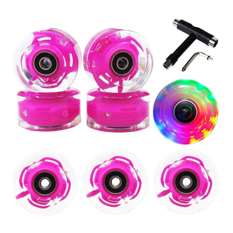 Freedare Roller Skate Wheels Pink LED 58mm/83A