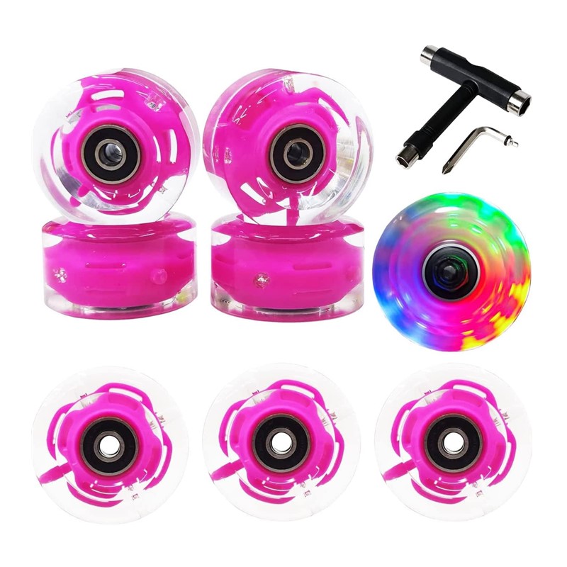 BSMEAN Roller, 8 Stück Inline Skaterrollen mit 16 LED Licht Up Rollen BSMEAN Roller, 8 Stück Inline Skaterrollen mit 16 LED Licht Up Rollen