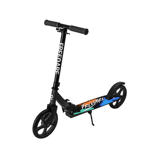 Black scooter with 'Freedare' branding on a white background