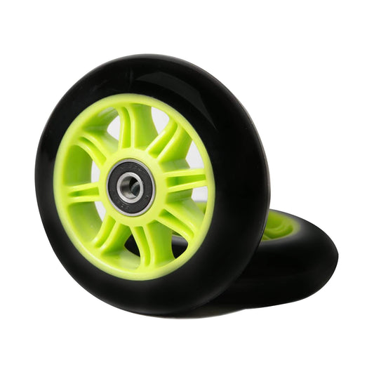 BLAZETOY FREEDARE Scooter Wheels with Bearings Scooter Replacement Wheels  100mm LED Wheels (Clear Green,Set of 4)